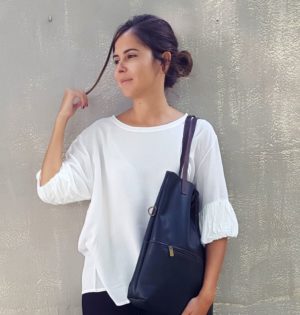 cala bolso piel natural Castaño