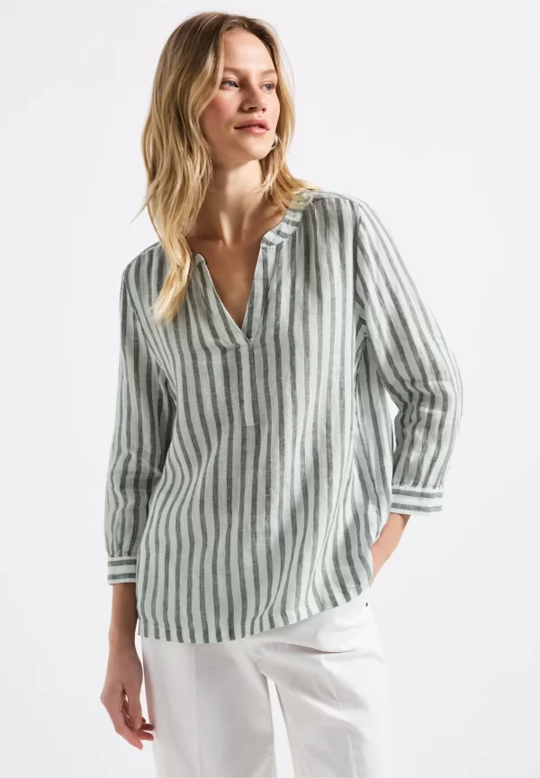 Camisa  Manga 3/4 Rayas Verdes