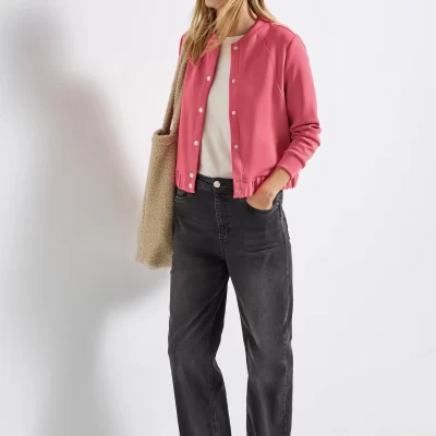 Chaqueta con Efecto Seda Rosa