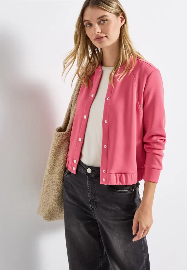 Chaqueta con Efecto Seda Rosa