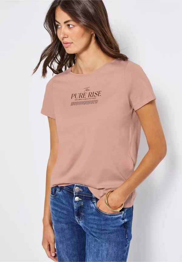 Camiseta Ilustración Texto Rosa
