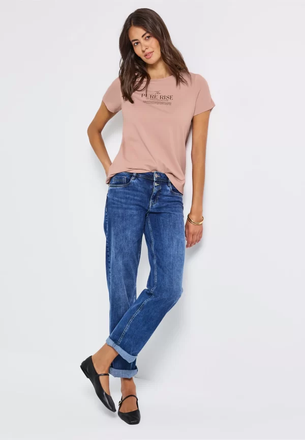 Camiseta Ilustración Texto Rosa