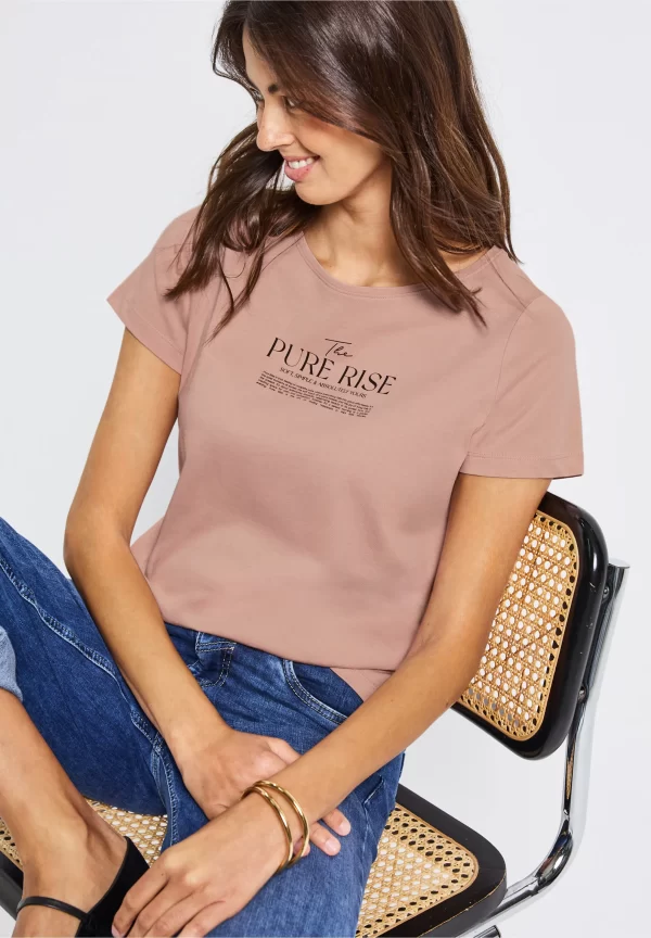 Camiseta Ilustración Texto Rosa