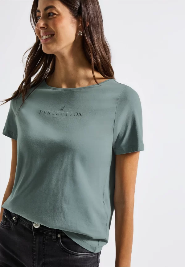 Camiseta Ilustración Texto Azul Arona