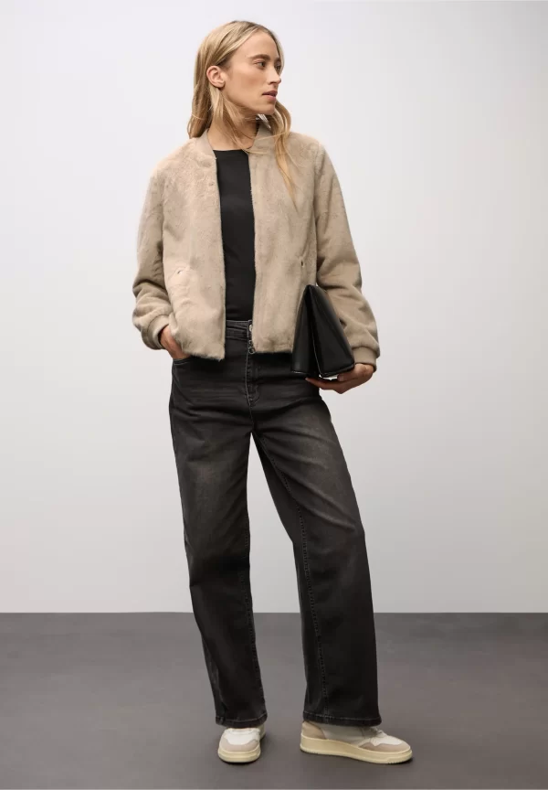 Chaqueta de piel Sintética Champán Suave
