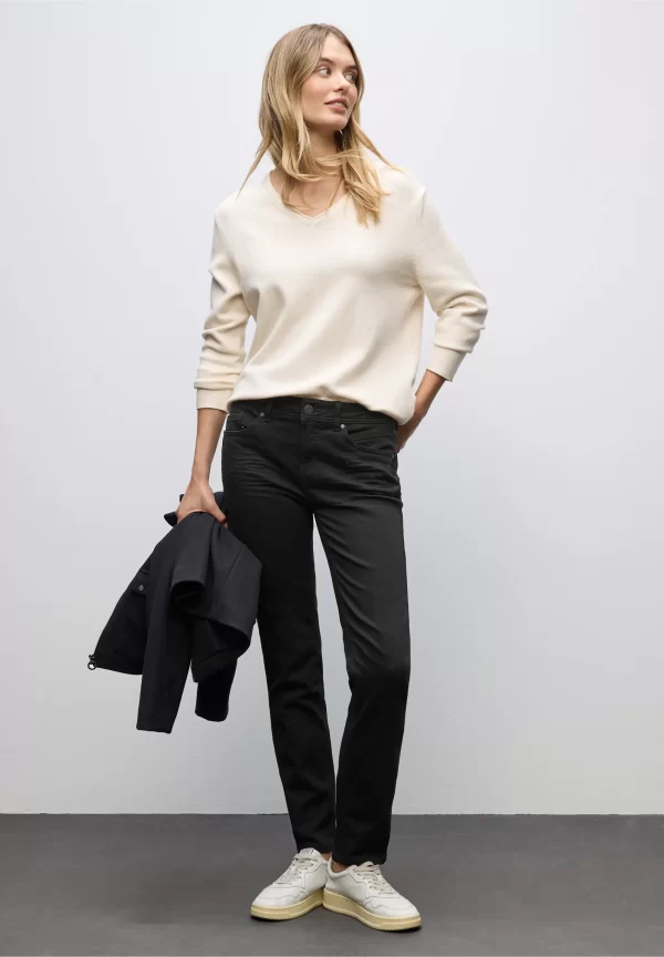 Vaqueros de Corte Casual Negro Lavado