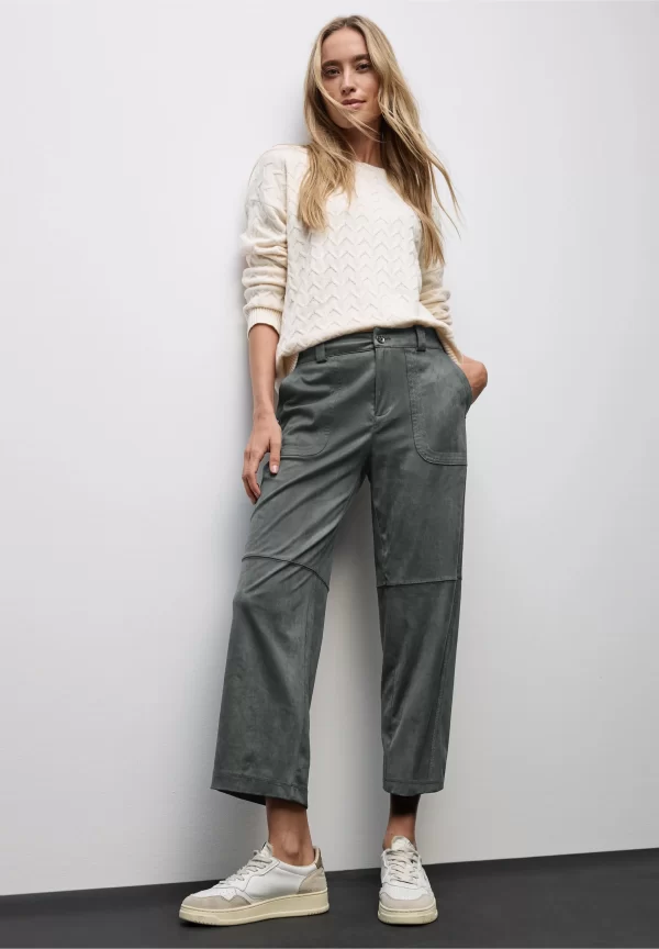 Pantalón Efecto Terciopelo Verde