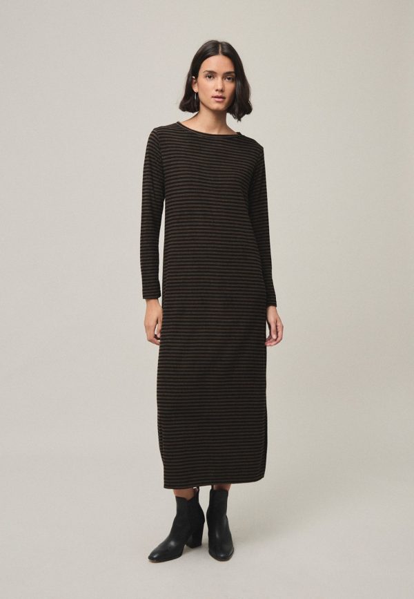 Falda Larga Punto Midi Gris