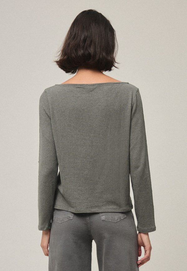 Jersey Fino Rayas Ciclo Gris