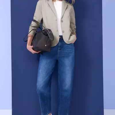 Blazer Básico de Piqué Moca