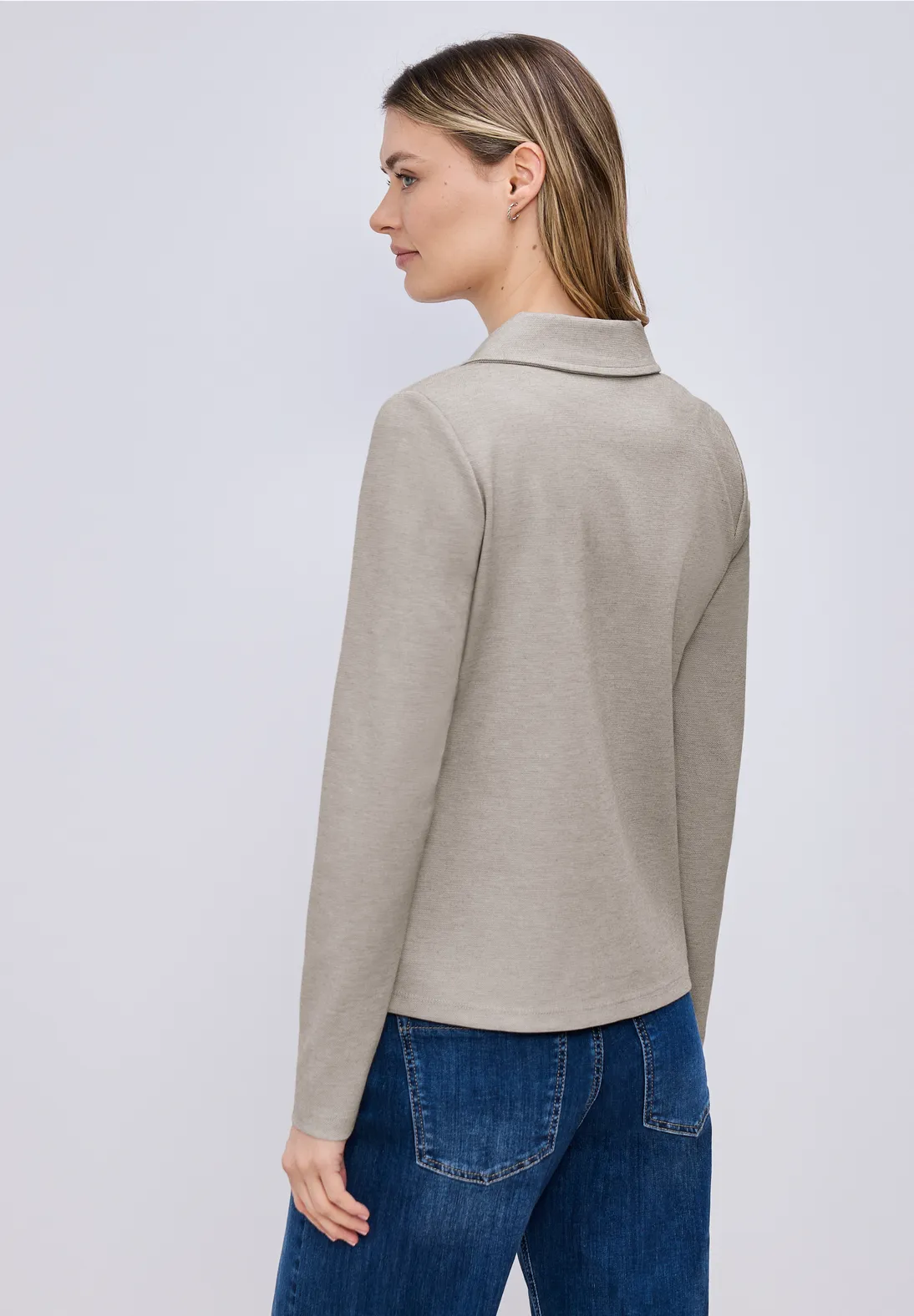 Blazer Básico de Piqué Moca