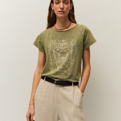 Camiseta Print Mariposa Verde