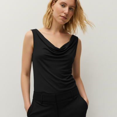Top Escote Fluido Negro
