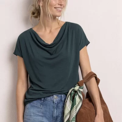 Camisa Escote Cascada Verde