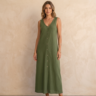 Vestido Botones NLV Verde