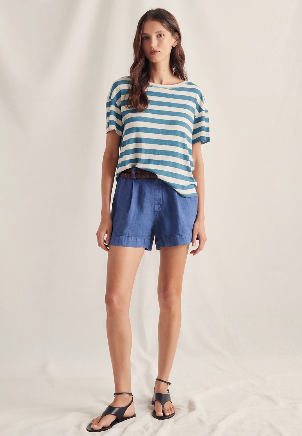 Camiseta M/C Rayas Petróleo