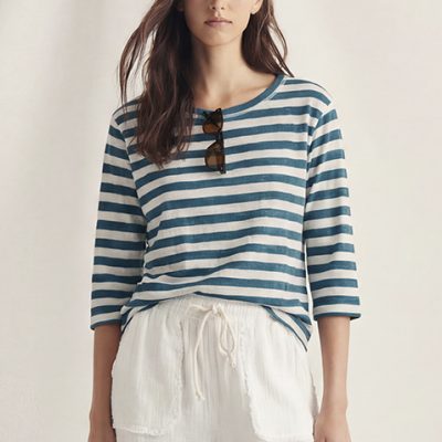 Camiseta M/L Rayas Petróleo