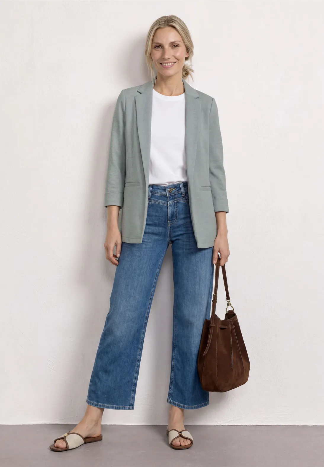 Blazer Verde de Corte Largo