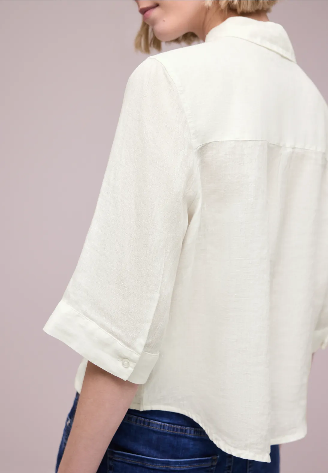 Blusa Blanca Manga Tres Cuartos