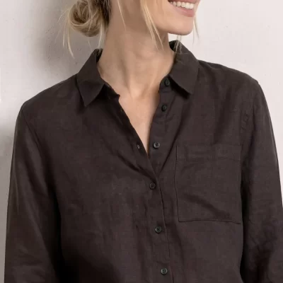 Blusa Marrón Manga Tres Cuartos
