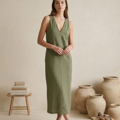 Vestido Midi Ripple Verde