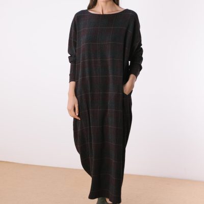 Vestido Cuadros Oscuros