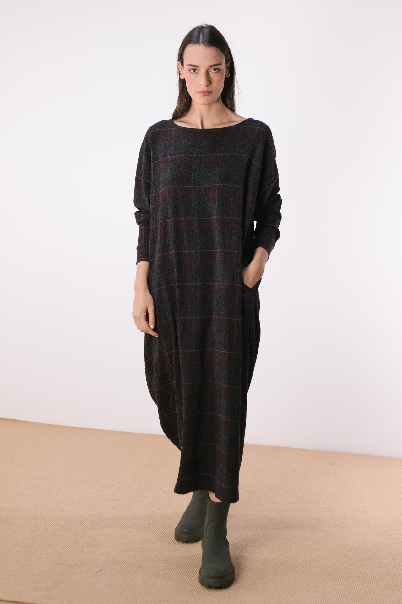 Vestido Cuadros Oscuros
