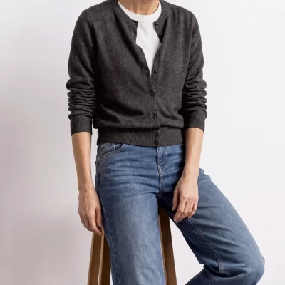 Chaqueta de Punto Café Negro